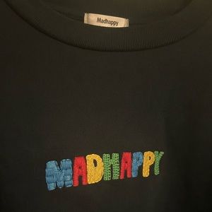 Madhappy chainstitched logo navy crew neck